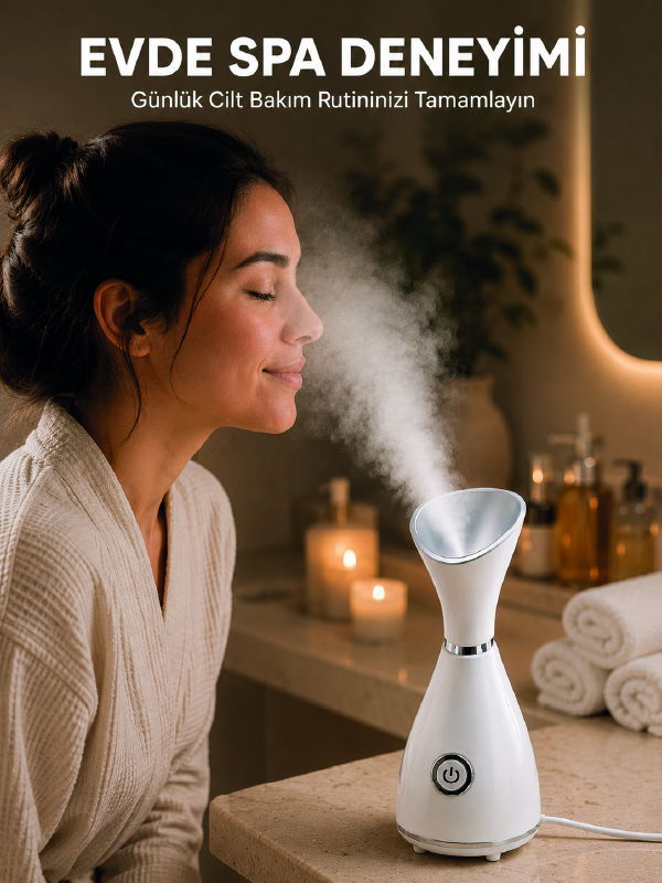 Nano İyonik Buhar Cihazı Tek Tuşla Kullanım Yüz Bakım Makinesi