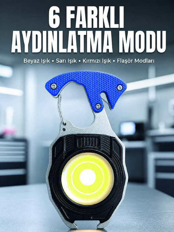 Araç Kamp Outdoor ve Tamir İşleri İçin Çok Amaçlı COB LED Şarjlı Kurtarma ve Çalışma Feneri