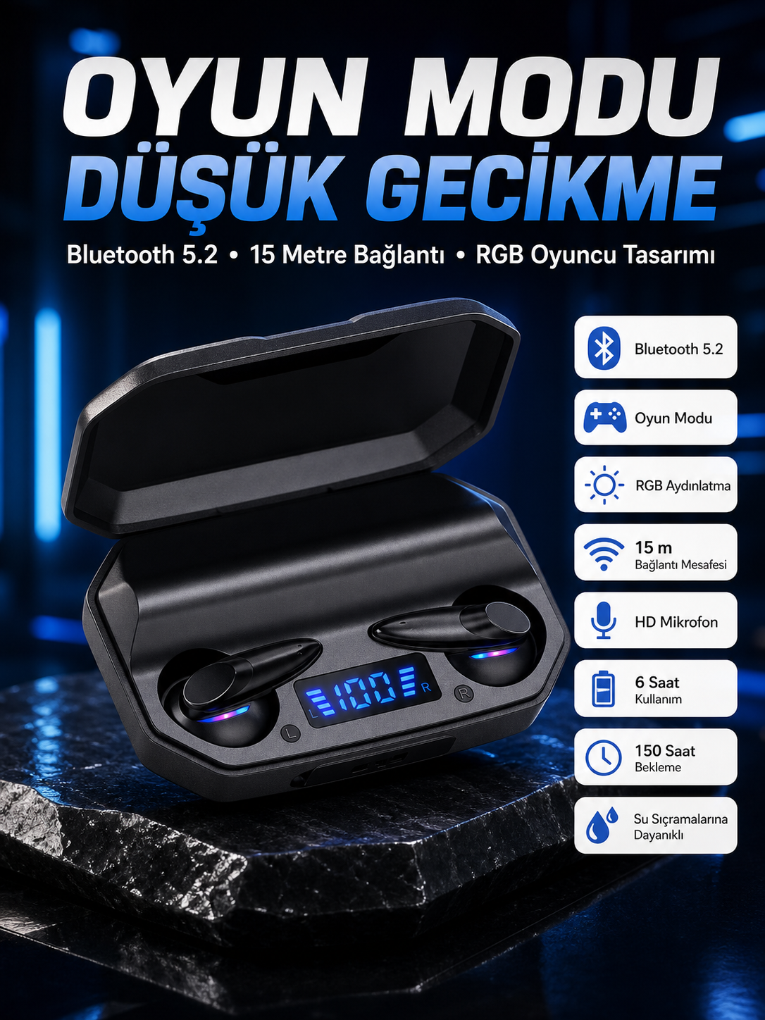 Çağrı Cevaplayabilen Akıllı Saat 5.2 Bluetooth Bağlantılı  Kulaklık