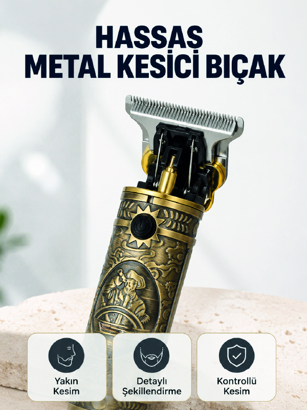 Şarj Edilebilir Saç Sakal Kesme Makinesi 300 Dakika Kullanım 3 Taraklı
