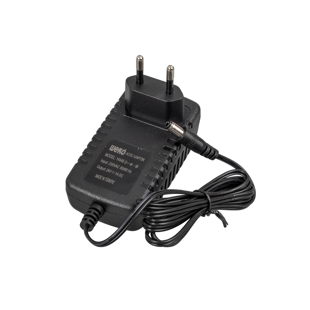 Weko 24 Volt 1 Amper 24 Watt Plastik Kasa Priz Tipi Adaptör (5.5X2.5 Uçlu)
