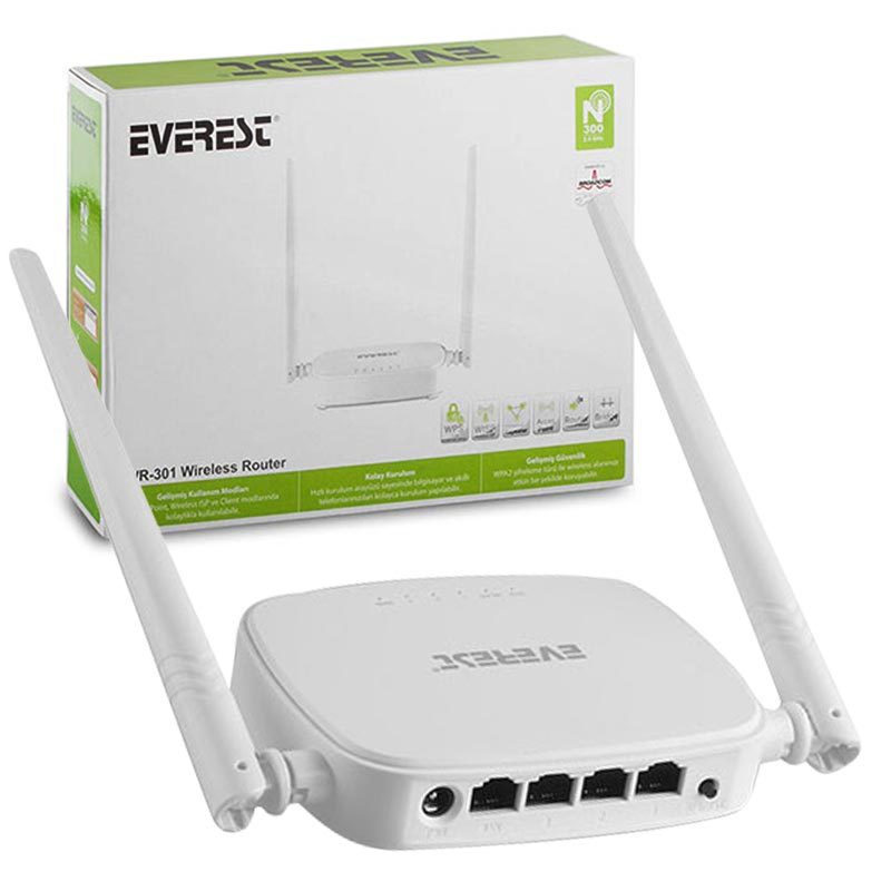 EVEREST EWR-301 KABLOSUZ-N WPS+WISP+WDS 300 MBPS ACCESS POINT+REPEATER+ BRİDGE KABLOSUZ ROUTER
