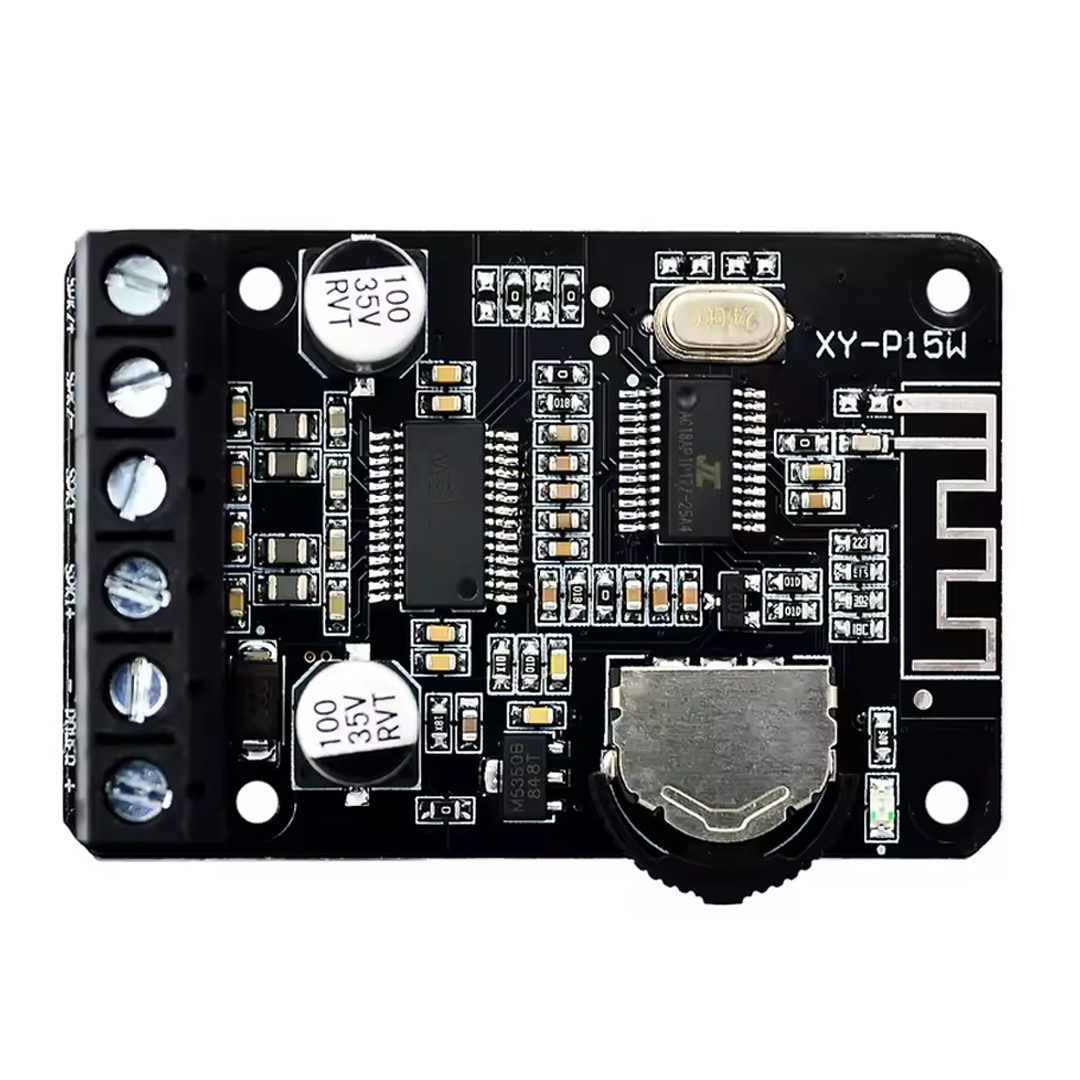 POWERMASTER XY-P15W 2X15 WATT BLUETOOTH STEREO AMFİ MODÜLÜ AMPLİFİKATÖR DEVRESİ 50X33MM