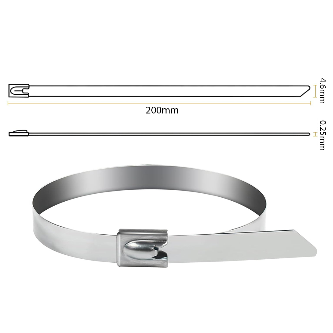 POWERMASTER PM-26359 304 PASLANMAZ ÇELİK KABLO BAĞI 4.6X200MM 100LÜK PAKET