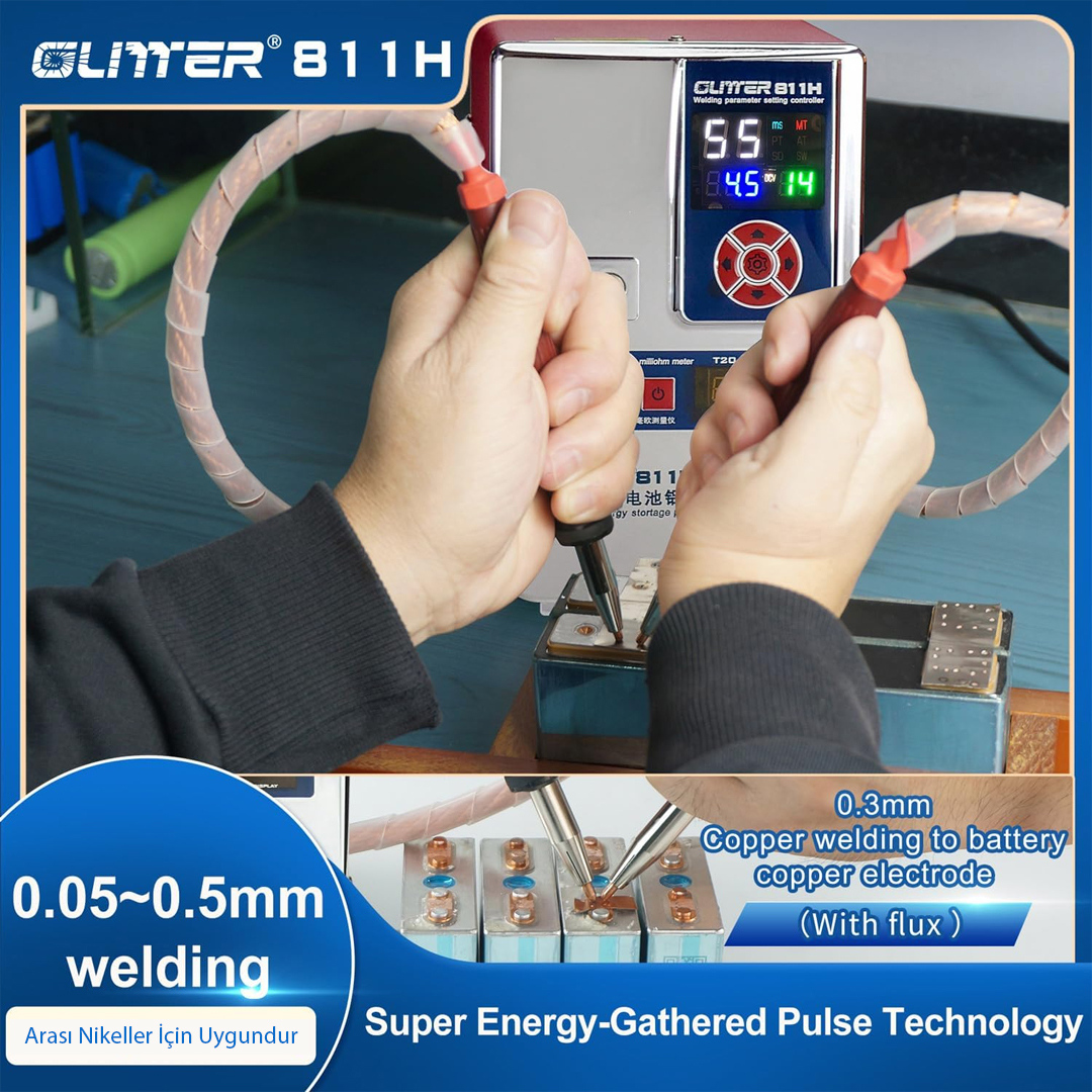 GLİTTER 811H ŞARJLI PİL PROFESYONEL BAKIR - NİKEL PUNTA KAYNAK MAKİNESİ 36KW/42KW 7000A