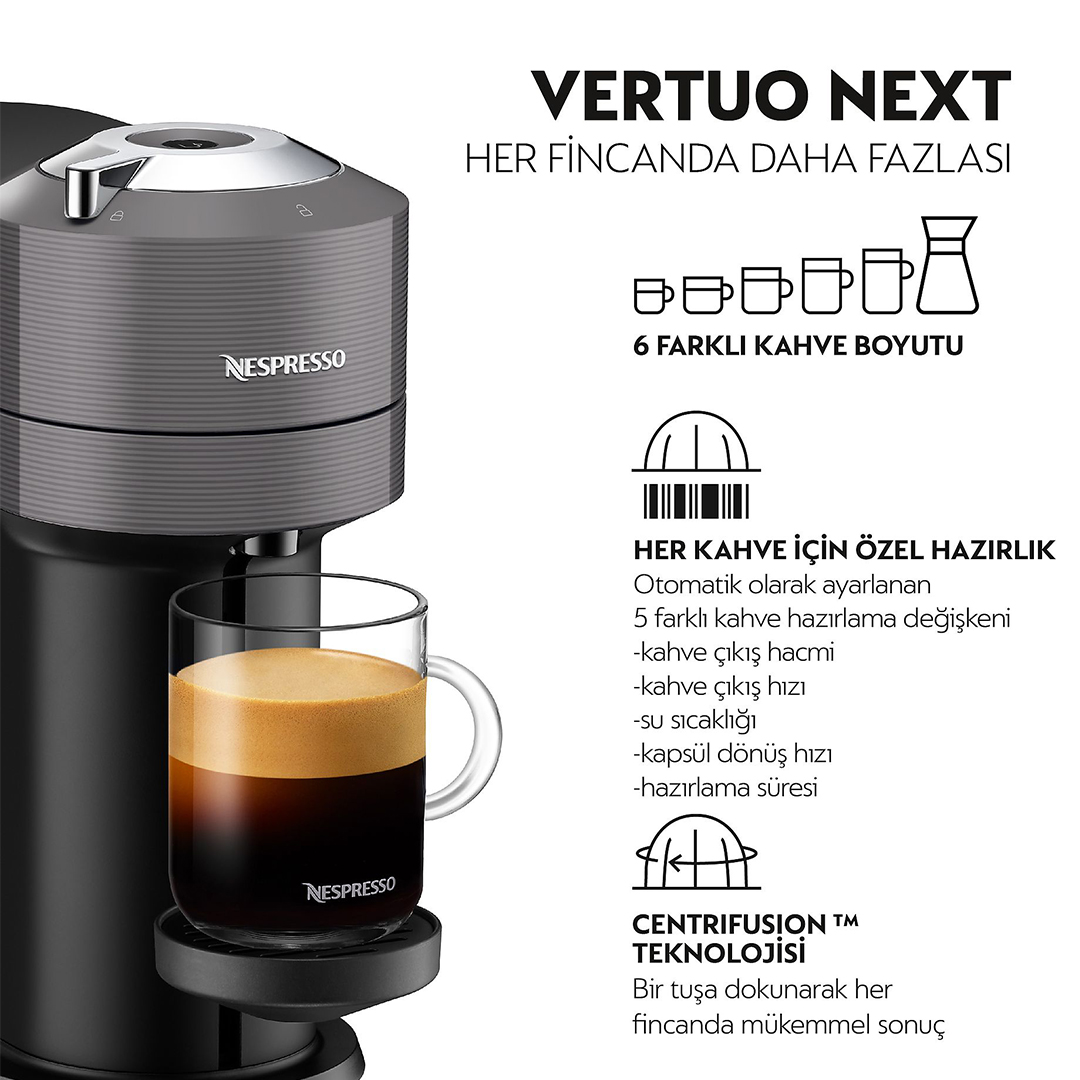 NESPRESSO VERTUO NEXT C MATT BLACK KAPSÜL KAHVE MAKİNESİ
