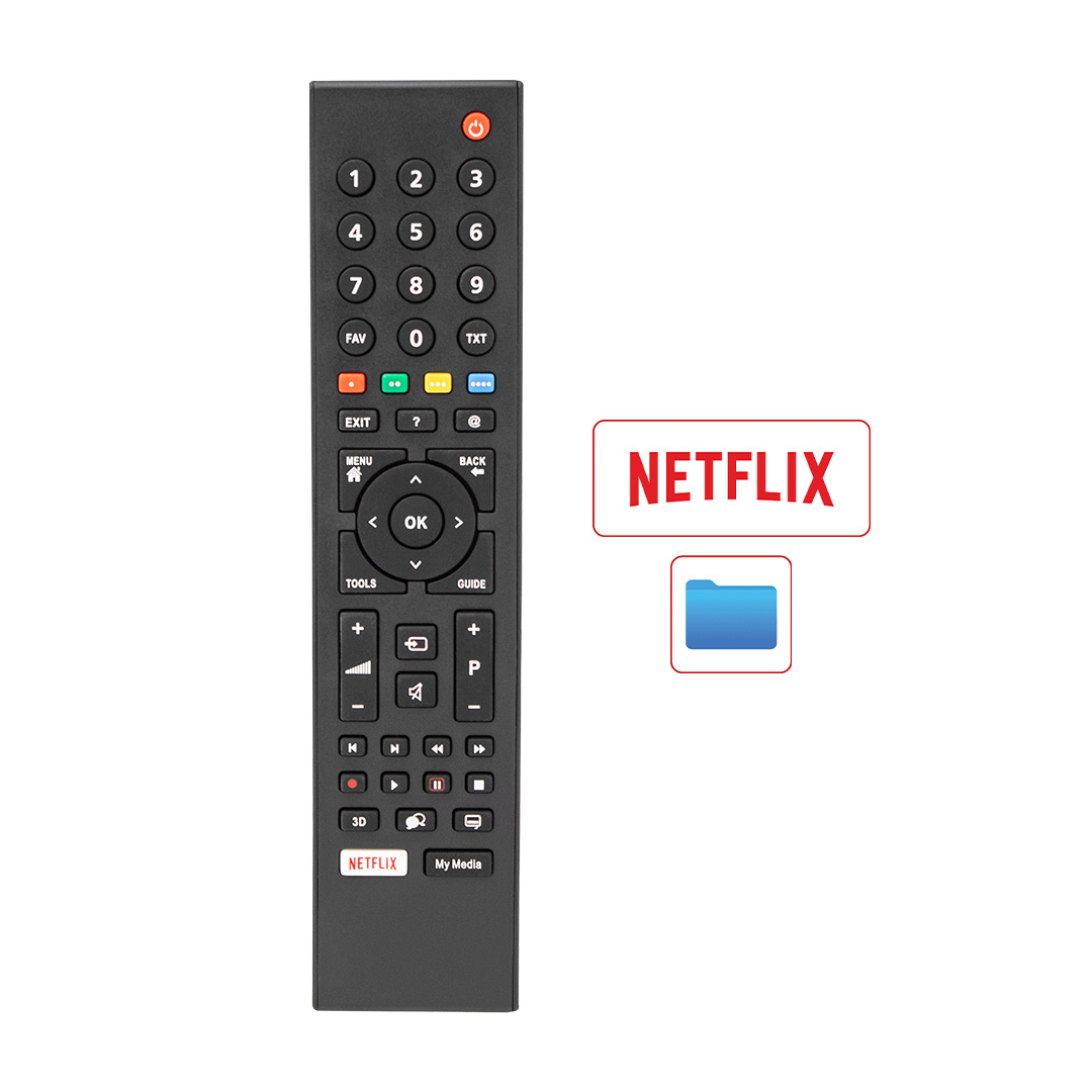 HEY KL ARÇELİK-BEKO NETFLIX-MY MEDIA TUŞLU LCD LED TV GENİŞ KALIP KUMANDA (70120=40024=12341)