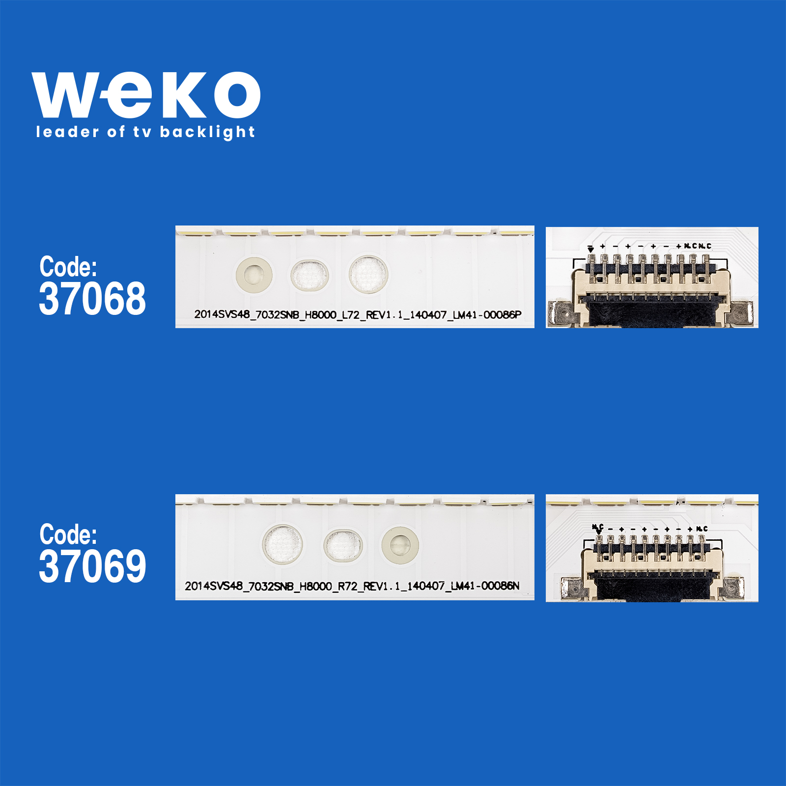 WKSET-6330 37068X1 37069X1 VH80-480SMA/B-R2  2 ADET LED BAR (72LED)