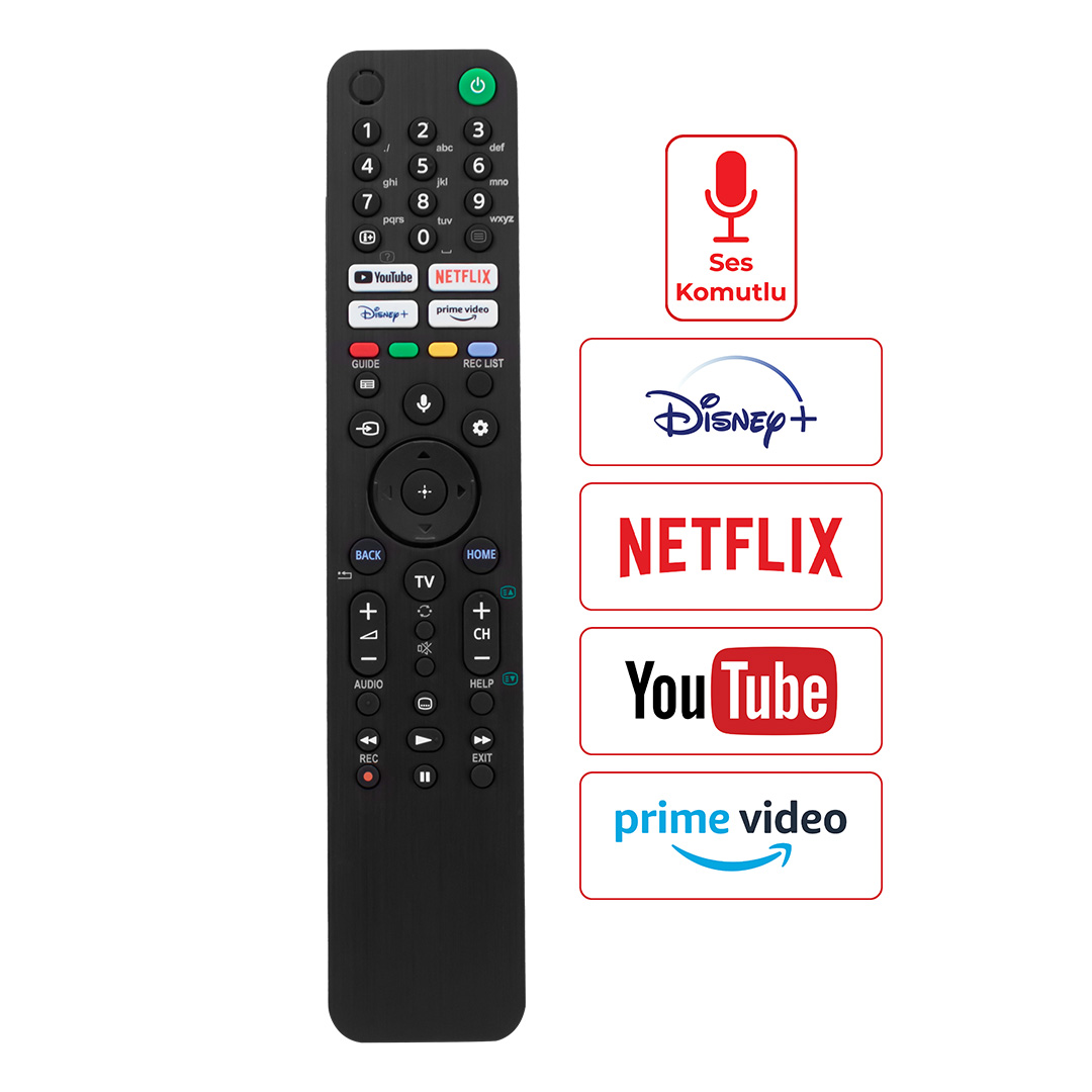 WEKO KL SONY RMF-TX520U NETFLIX-PRIME VIDEO-YOUTUBE TUŞLU SES KOMUTLU LCD LED TV KUMANDA