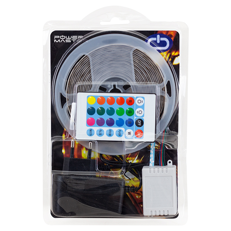 POWERMASTER PM-9383 SİLİKONSUZ 5 METRE RGB ŞERİT LED ANİMASYON DEVRELİ + ADAPTÖR SET