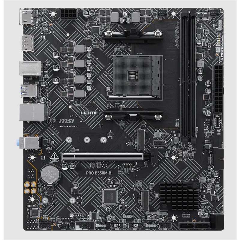 MSI PRO B550M-B DDR4 4600MHZ 1XHDMI 2XM.2 MATX AM4 (AMD AM4 5000/5000G/4000G/3000/3000G SERİLERİ İLE UYUMLU) 