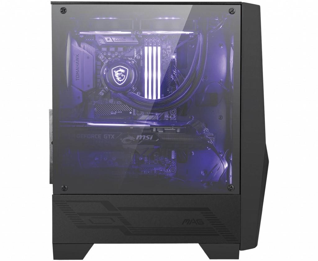 MSI MAG FORGE 100M TEMPERLI CAM 2X120MM 1X120MM ARGB FAN PSU YOK GAMING SİYAH KASA 