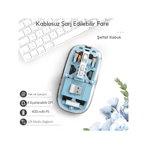 Kruxon ZR1133 MAVİ 501 BT+ WİRELESS MOUSE