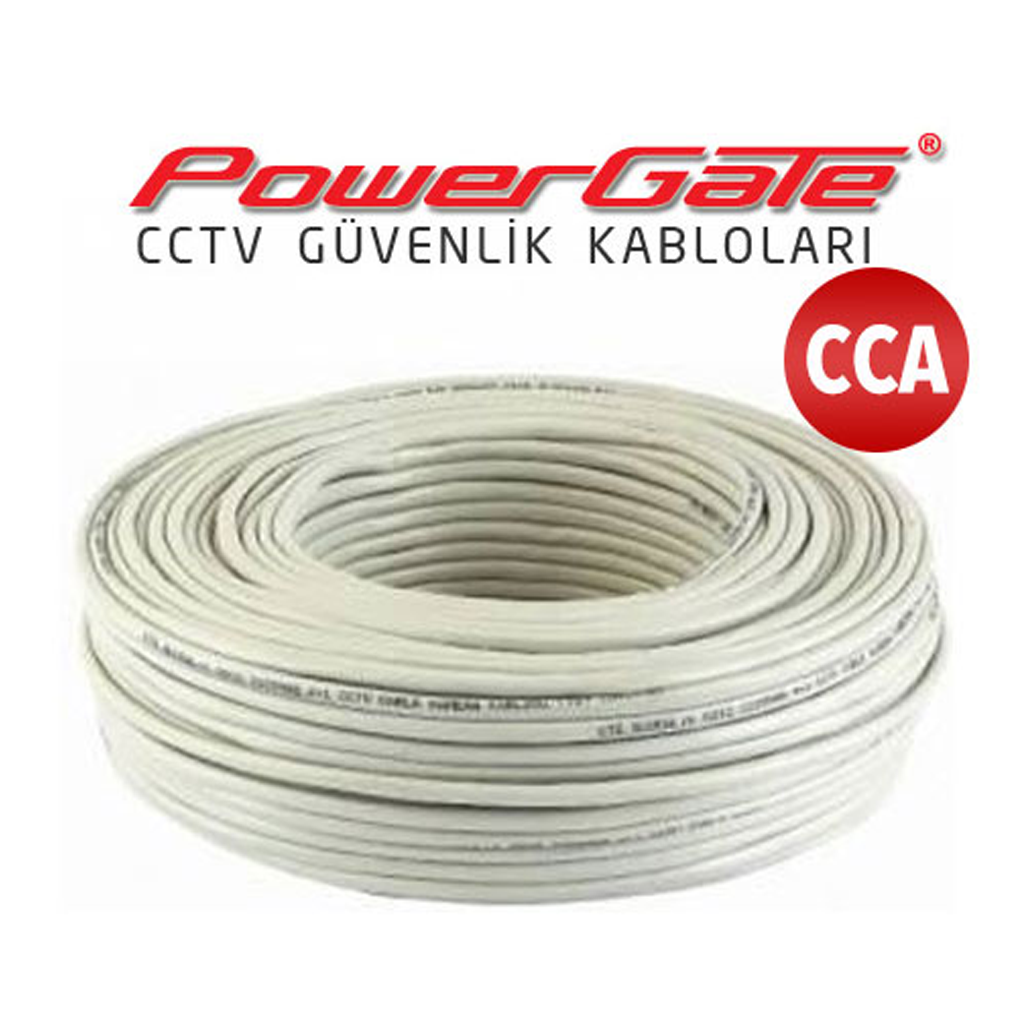 PowerGate CELL 116mt, 2+1 (2x0,22+0,25) CCA %40 Bakır Alışımlı, CCTV Güvenlik Kablosu