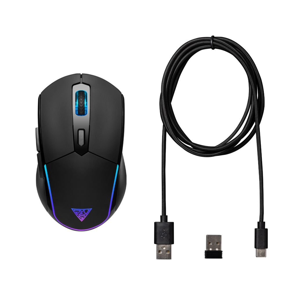 GAMDIAS HADES M2, RGB Aydınlatma, Kablosuz,  7 Tuşlu, Şarj Edilebilir, Gaming Mouse, 4800DPI, Siyah