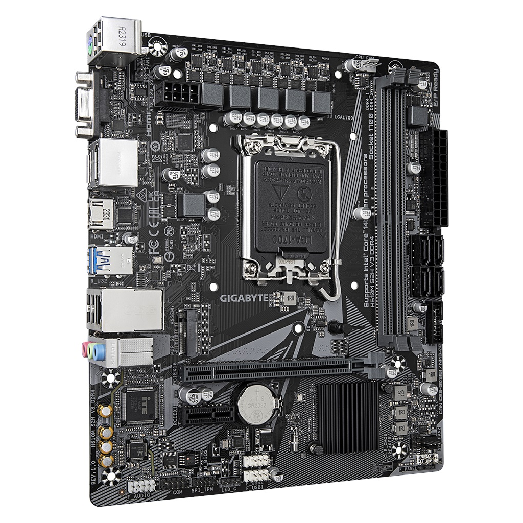 GIGABYTE H610M S2H V3, DDR4, rev1.0, 2xDDR4, M.2, D-SUB, HDMI, DP, 12-13.14.Nesil, LGA1700 Soket, Anakart