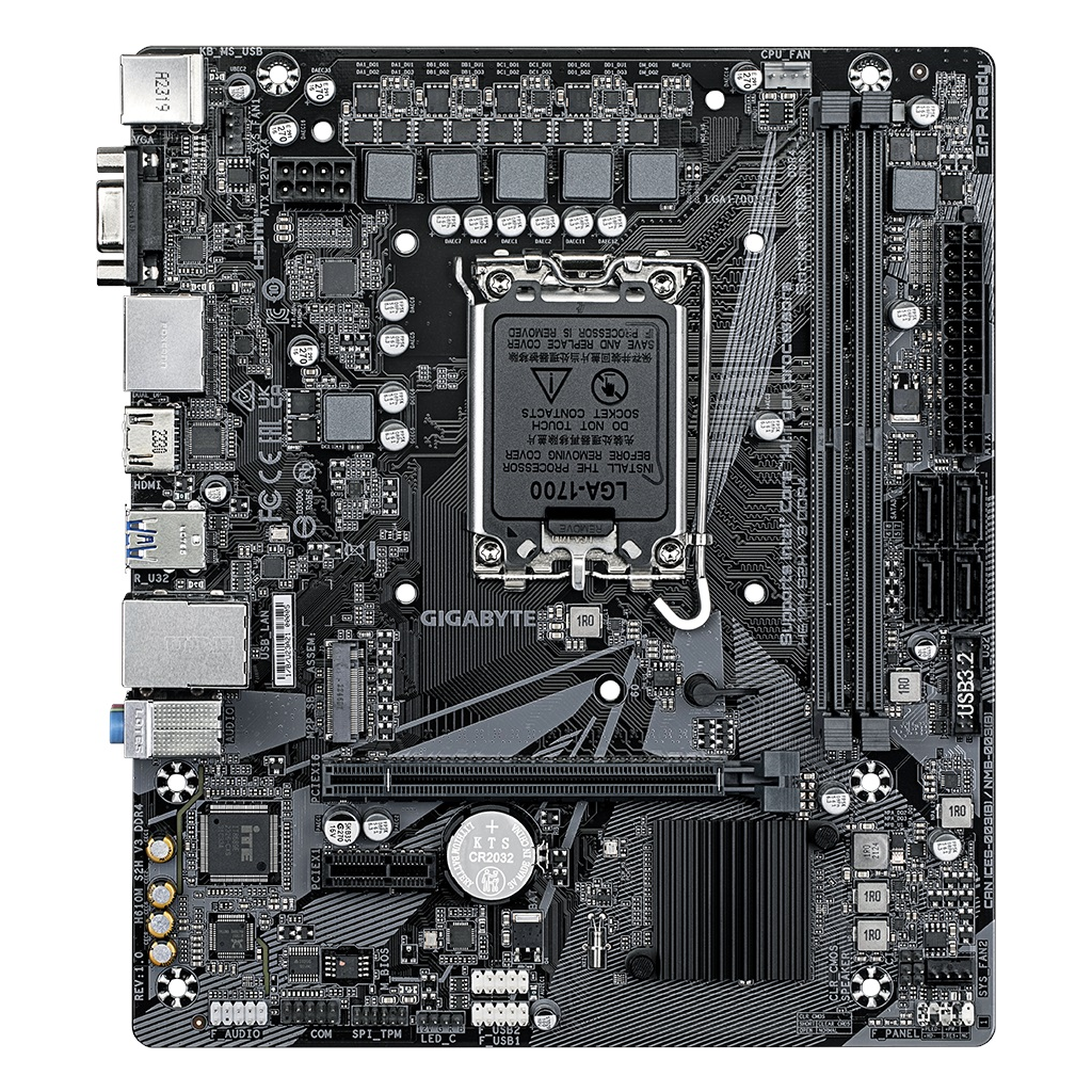 GIGABYTE H610M S2H V3, DDR4, rev1.0, 2xDDR4, M.2, D-SUB, HDMI, DP, 12-13.14.Nesil, LGA1700 Soket, Anakart