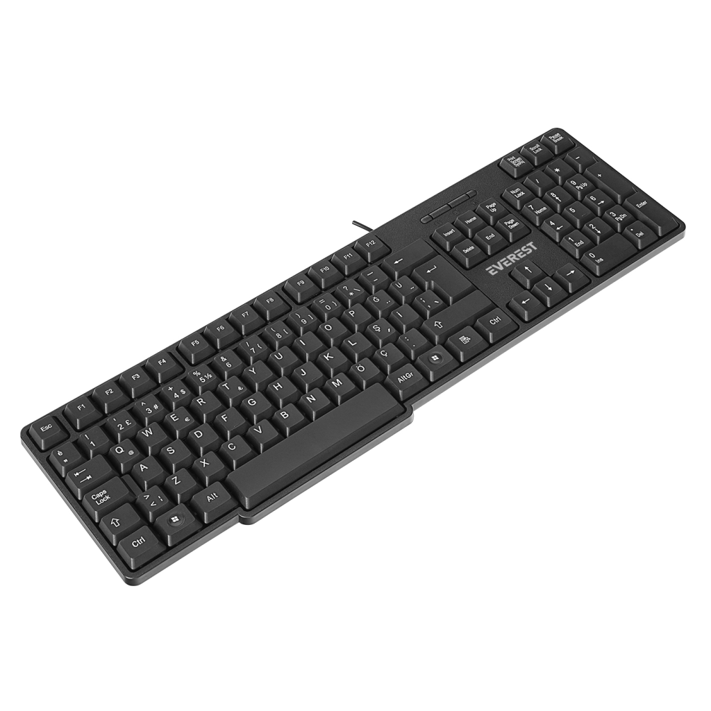 EVEREST KB-517U, USB Kablolu, Türkçe Q,  2Mt Kablolu Standart Klavye (Siyah)