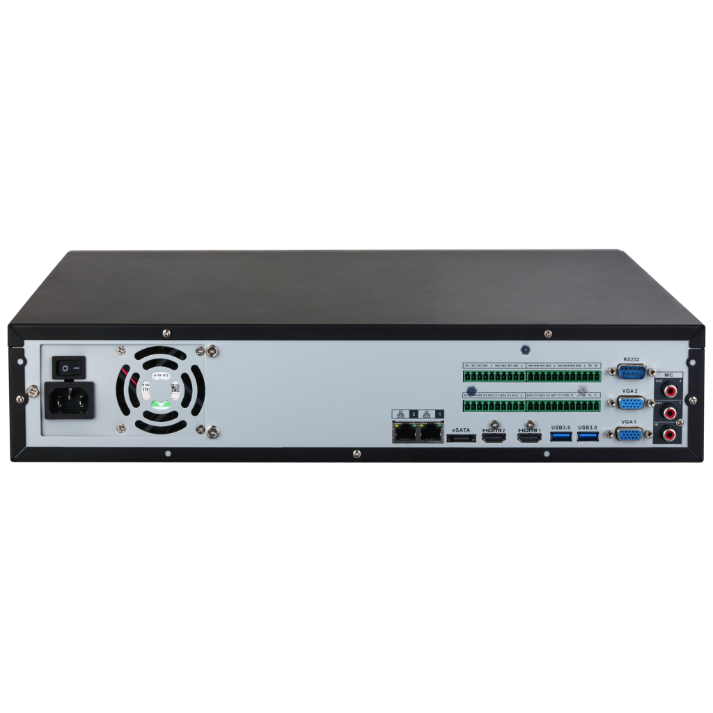 DAHUA  NVR5864-EI2, 64Kanal, 32Mpix, H265+, 8 HDD Desteği, 1080P Kayıt, 448Mbps Bant Genişliği, 2 Port GigaBit Lan, RAID 0/15/6/10, NVR