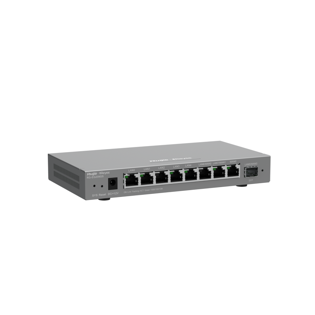 RUIJIE Reyee RG-EG209GS 9 Port, 1 Port SFP, Web Yönetilebilir, 200 Kullanıcı, Bulut Yönetimli Yönlendirici