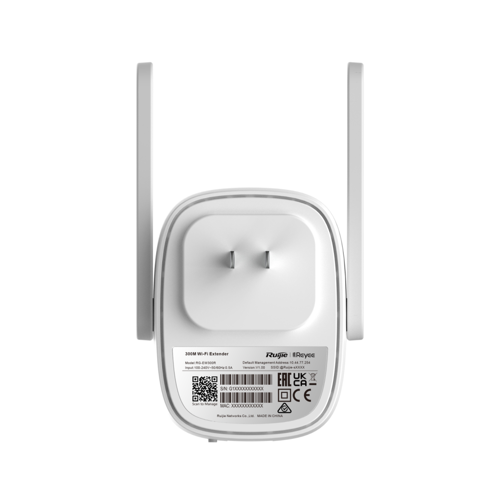 RUIJIE Reyee RG-EW300R Priz Tipi Wi-Fi Extender,  300Mbps