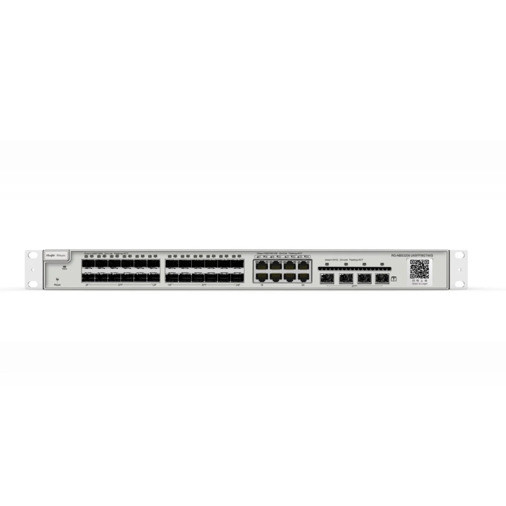 RUIJIE REYEE RG-NBS3200-24SFP/8GT4XS 24 Port,  24 Port 1G SFP, 8 Port Gigabit Combo, 4 Port 10G SFP,  L2 Yönetilebilir Switch  Metal Kasa