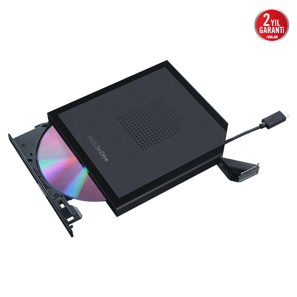 ASUS SDRW-08V1M-U ZenDrive, Usb Type-C External, Siyah, Slim, Optik Okuyucu