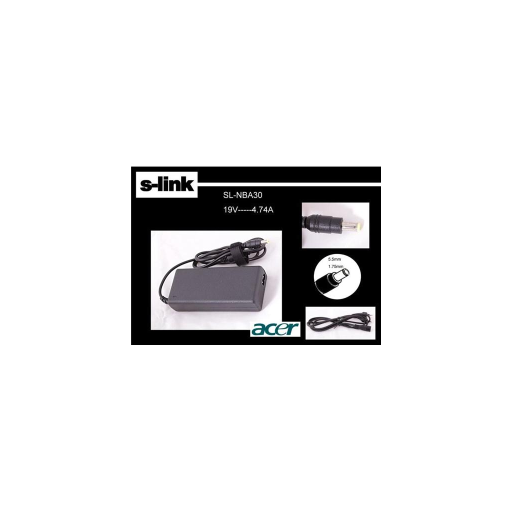 S-LINK SL-NBA30 19V 4,74A 5,5x1,75 Notebook Adaptö