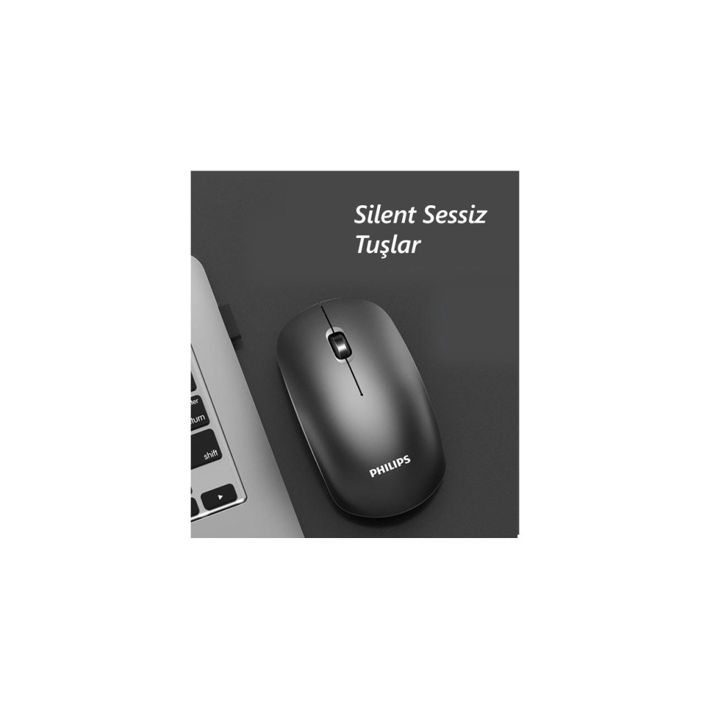 PHILIPS SPK7315B, Siyah, USB Nano 2,4Gh Kablosuz, 1200dpi, Optic, 3 Tuşlu, Mouse