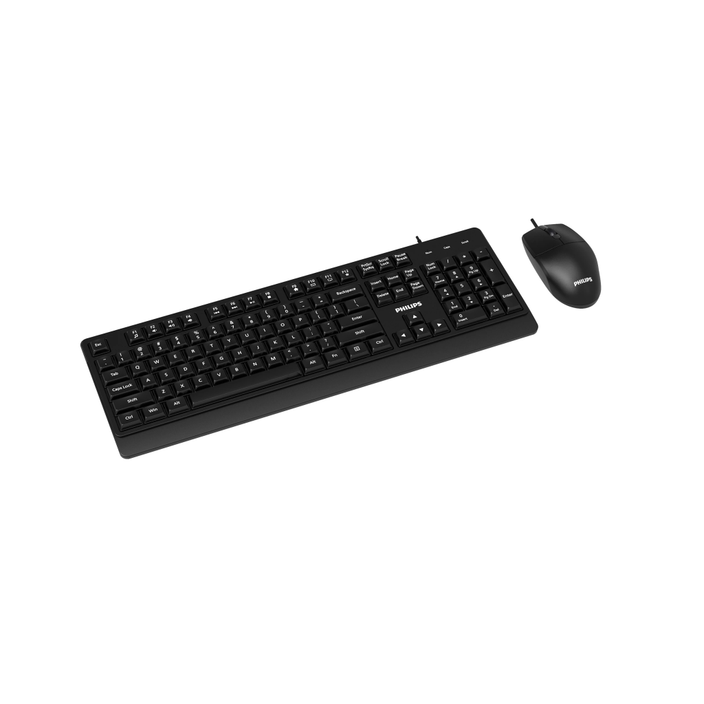 PHILIPS SPT6247B, Siyah, Türkçe Q, USB Kablolu, Multimedya Klavye Mouse Set