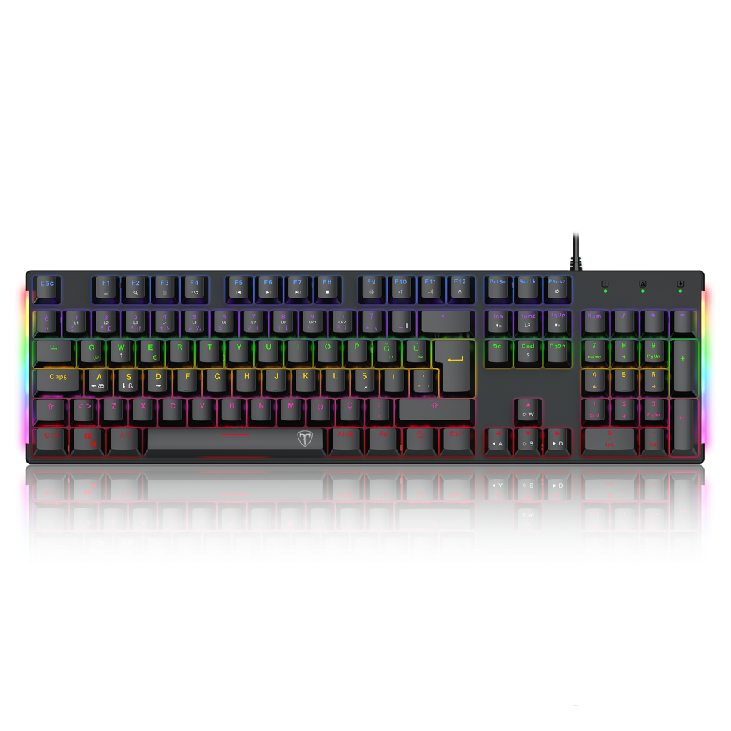 T-DAGGER NAXOS, T-TGK310, USB Kablolu, Türkçe Q, Rainbow RGB, Mechanical, Blue Switch, Gaming Klavye (Powered By REDRAGON)