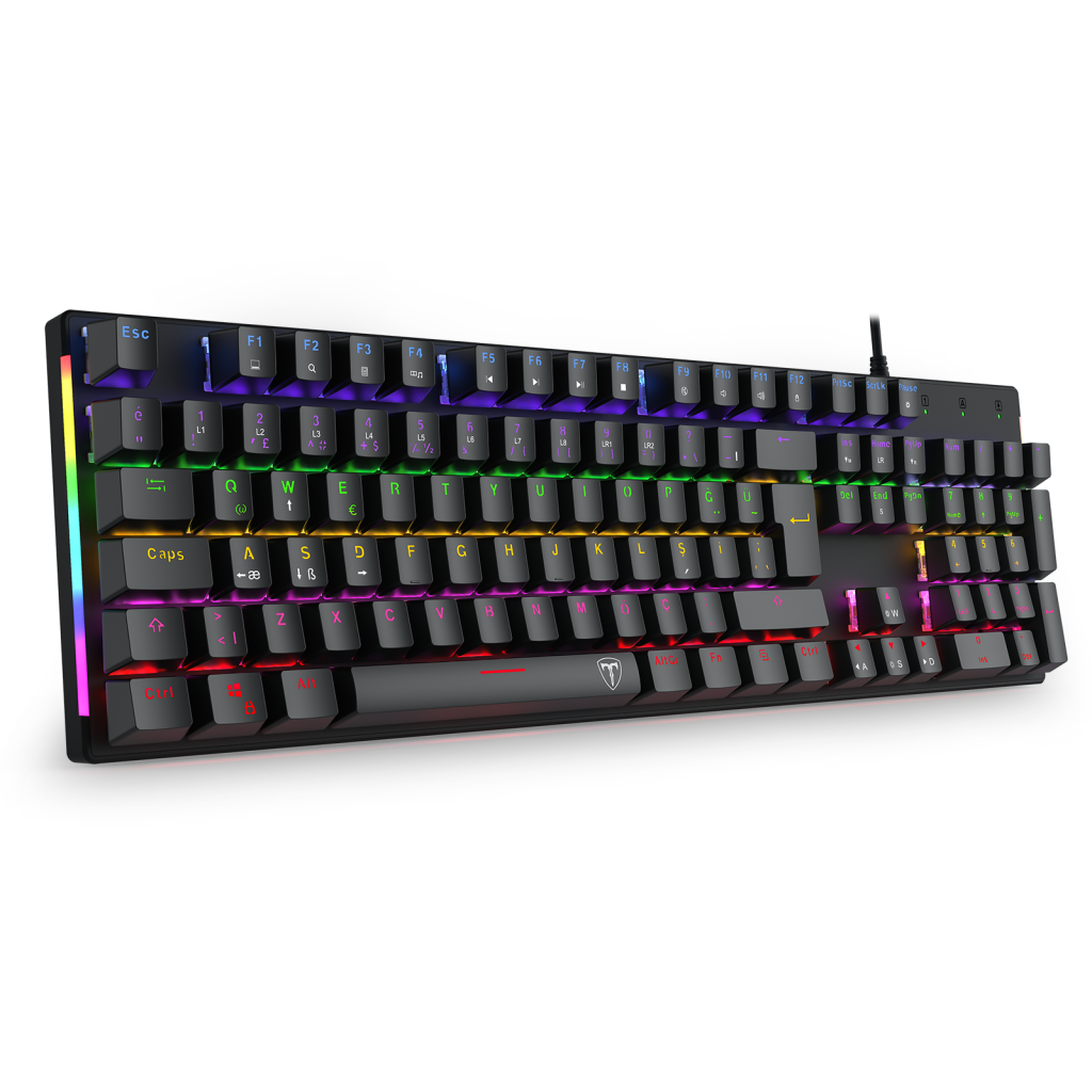 T-DAGGER NAXOS, T-TGK310, USB Kablolu, Türkçe Q, Rainbow RGB, Mechanical, Blue Switch, Gaming Klavye (Powered By REDRAGON)