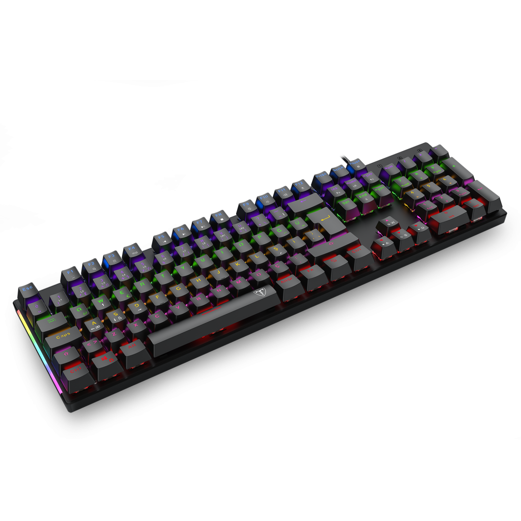 T-DAGGER NAXOS, T-TGK310, USB Kablolu, Türkçe Q, Rainbow RGB, Mechanical, Blue Switch, Gaming Klavye (Powered By REDRAGON)