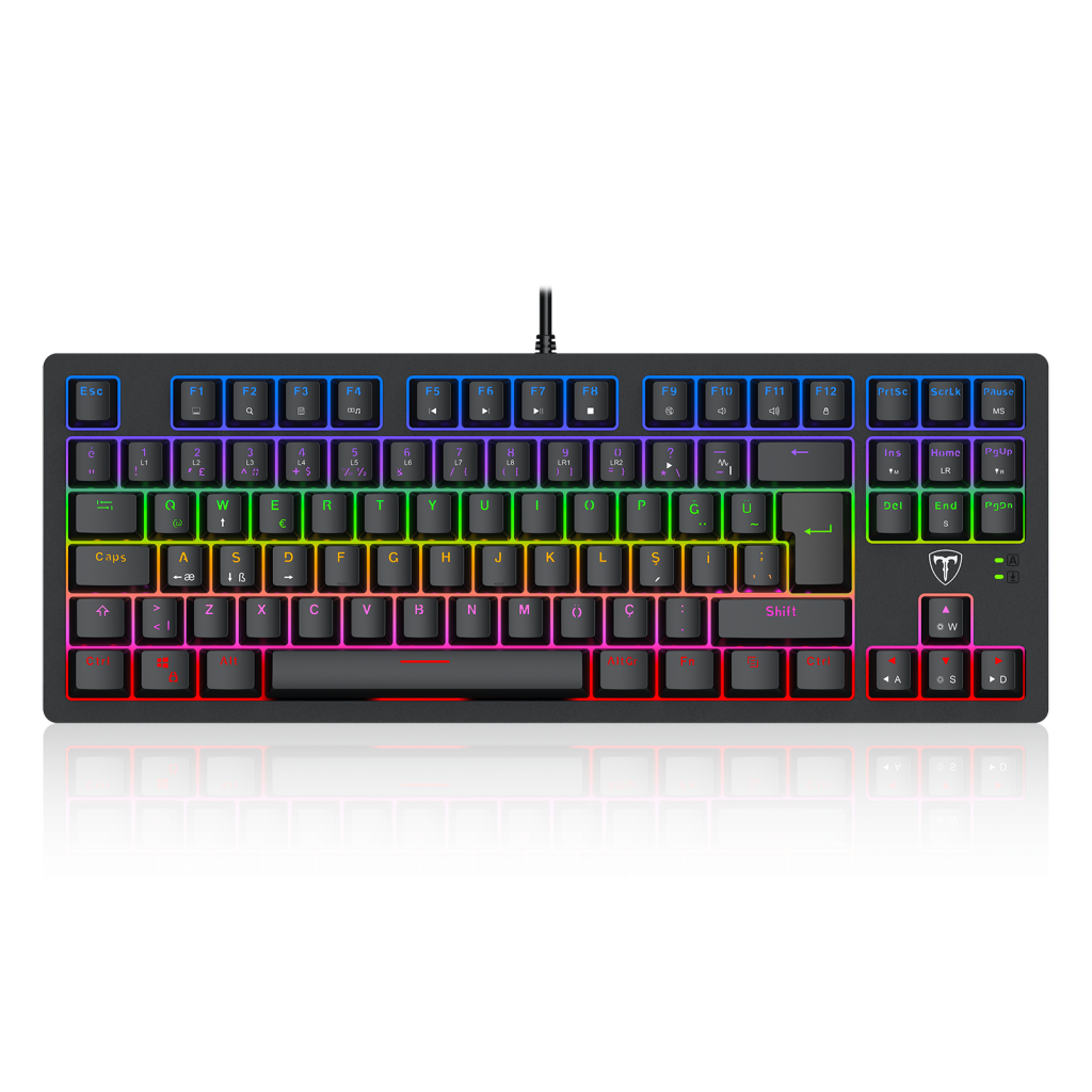 T-DAGGER BALI, T-TGK311, USB Kablolu, Türkçe Q,  Rainbow RGB, Mechanical, Blue Switch, Gaming Klavye (Powered By REDRAGON)