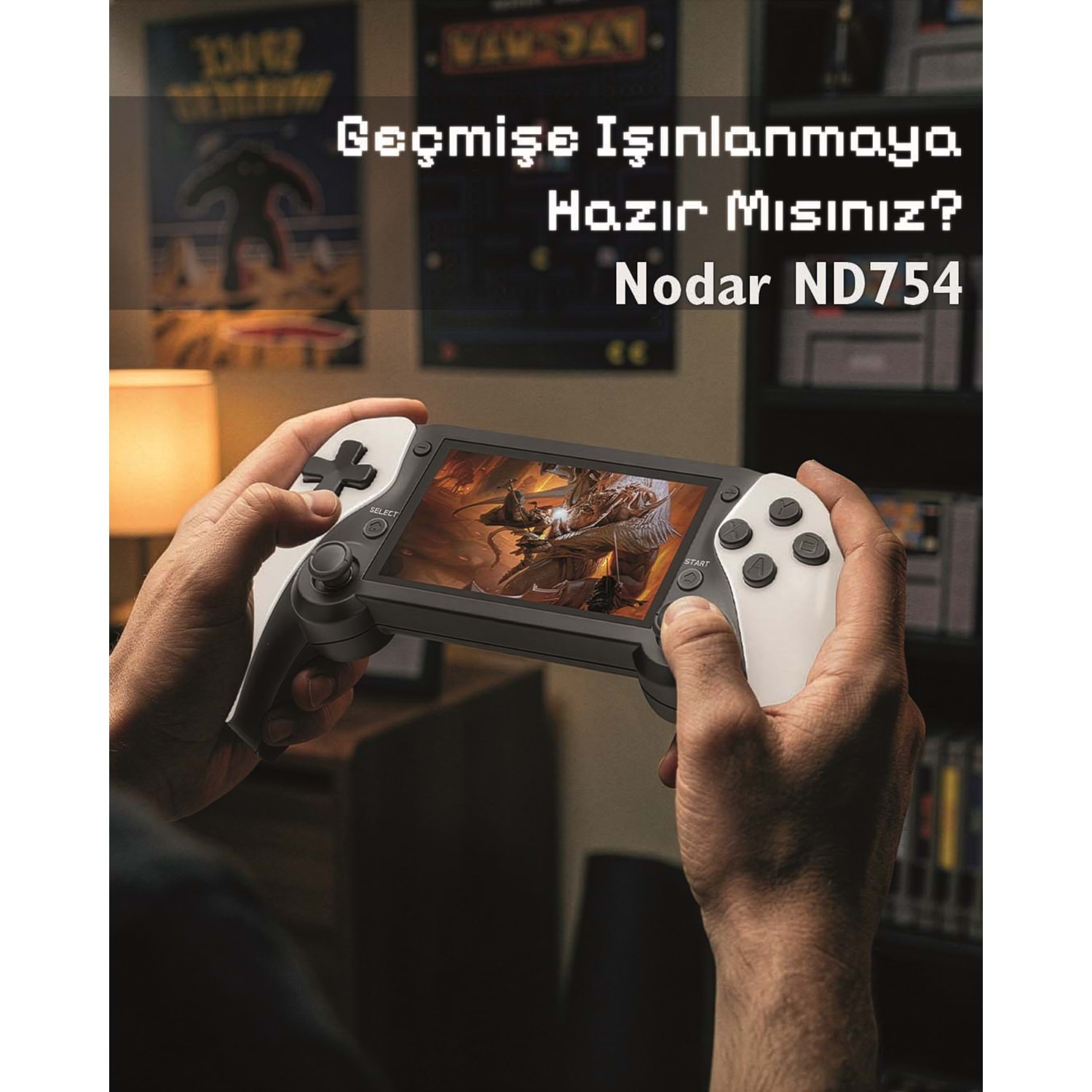 Kruxon ND754 Retro El Oyun Konsolu 4.3 İnç Ekran 4GB RAM 128GB Depolama Beyaz