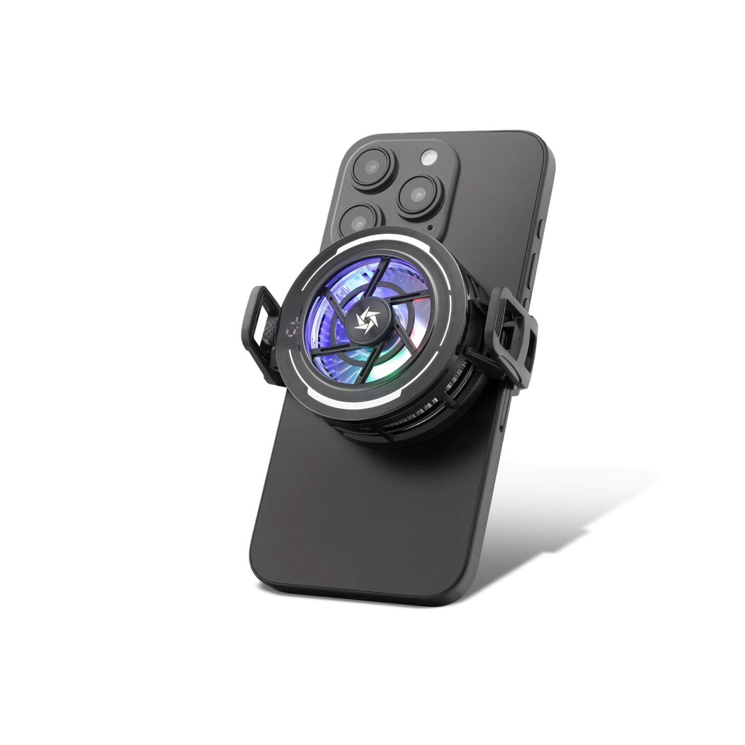 HADRON SL70 Manyetik Klipsli Telefon Soğutucu Fan RGB Isı Göstergeli Siyah