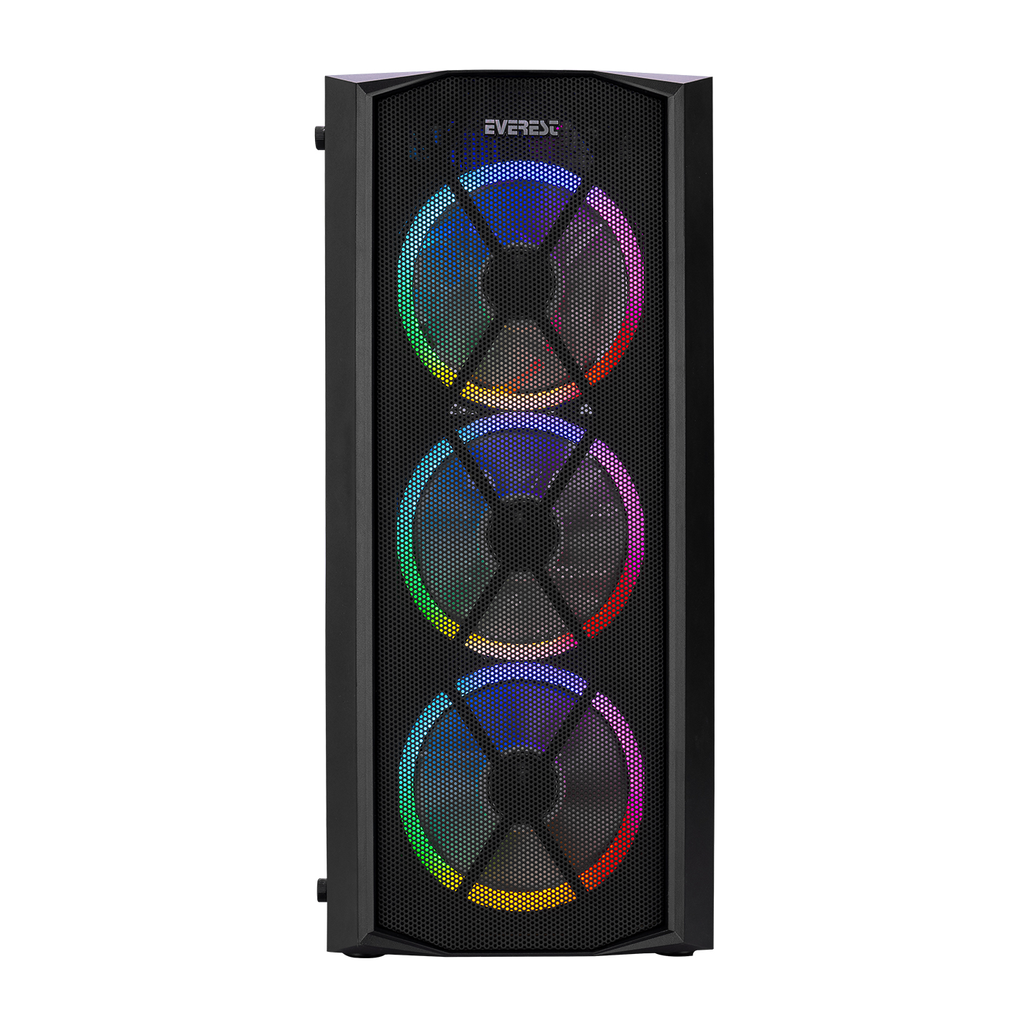 EVEREST FLAT MESH PSU YOK 4x12CM RGB FAN ATX TEMPERED GLASS 2xUSB2.0/1xUSB3.0 SİYAH MID TOWER GAMİNG KASA