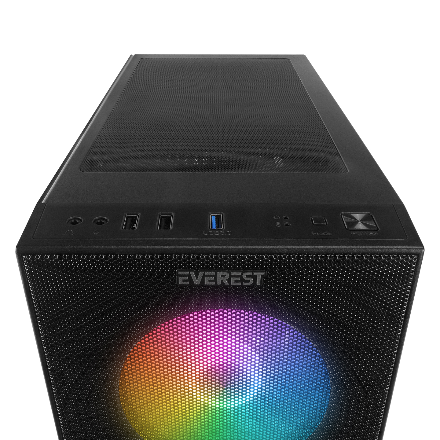 EVEREST FACED V3 MESH 500W 4x12CM RGB FAN ATX TEMPERED GLASS 2xUSB2.0/1xUSB3.0 SİYAH MID TOWER GAMİNG KASA