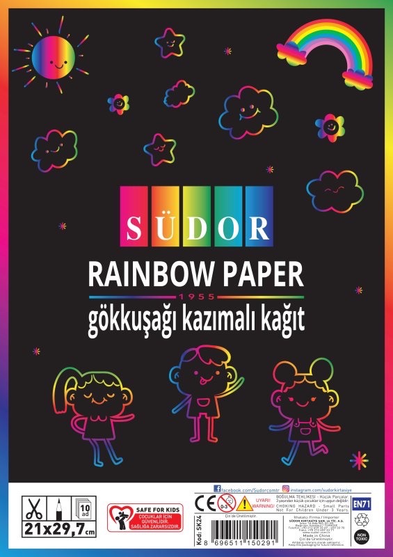SÜDOR SK24 GÖKKUŞAĞI KAZIMALI A4 KAĞIT 10'LU PAKET *120