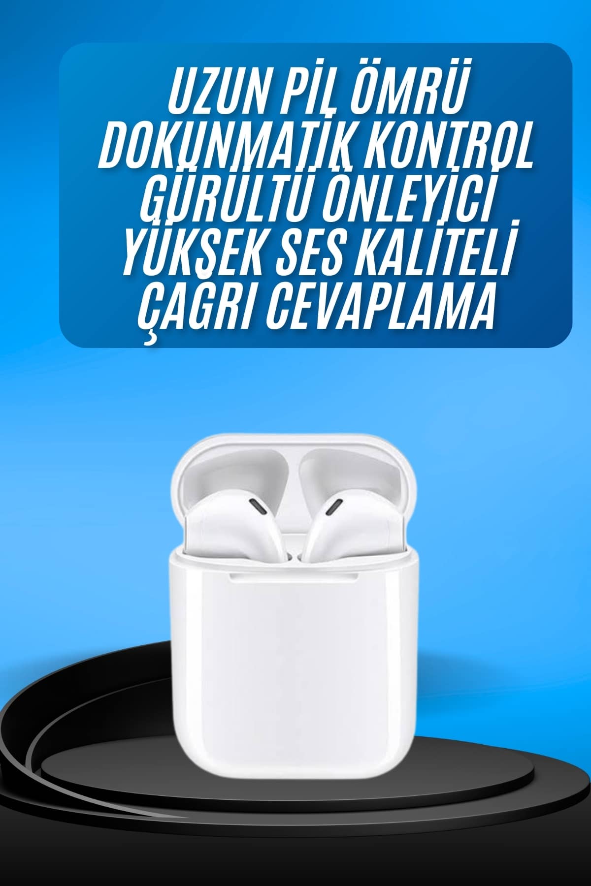 Kablosuz Bluetooth Kulaklık Yeni Nesil Android ve İOS Uyumlu Kulaklık Beyaz