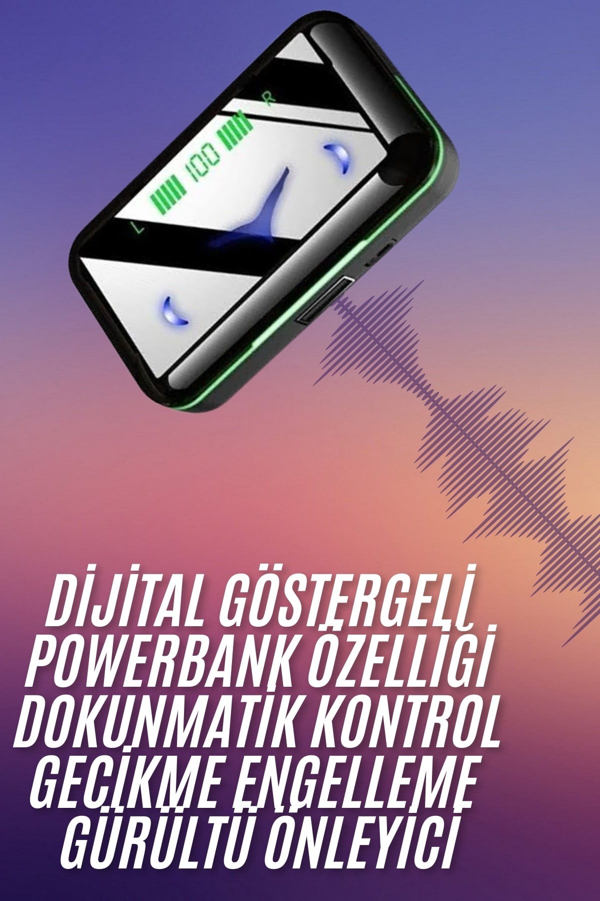 Extra Bass Kablosuz Kulaklık Işıklı Bluetooth Kulaklık Powerbank Özellikli