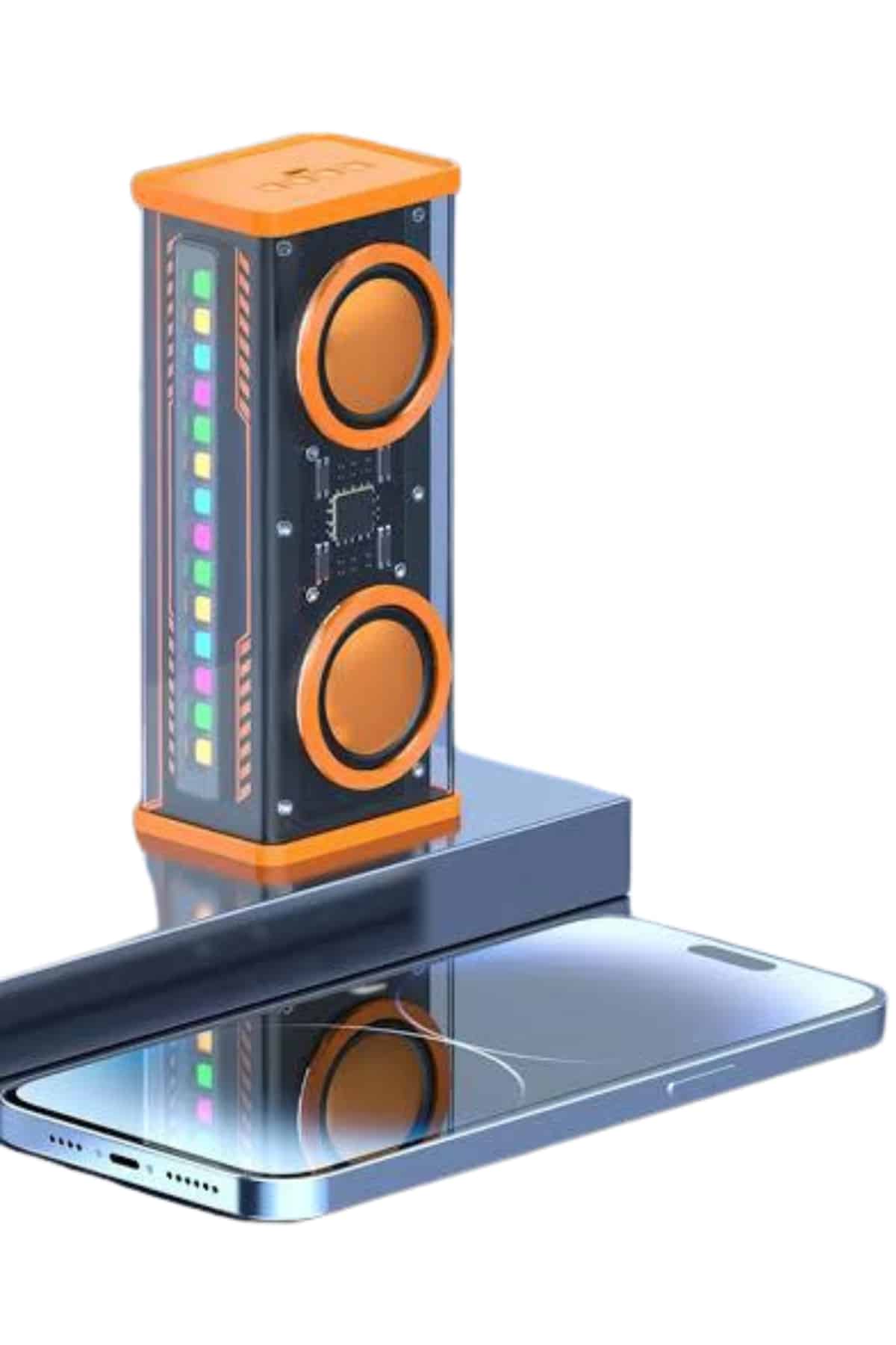 Şeffaf Taşınabilir Bluetooth Hoparlör Uzun Ömürlü Çift Hoparlörlü
