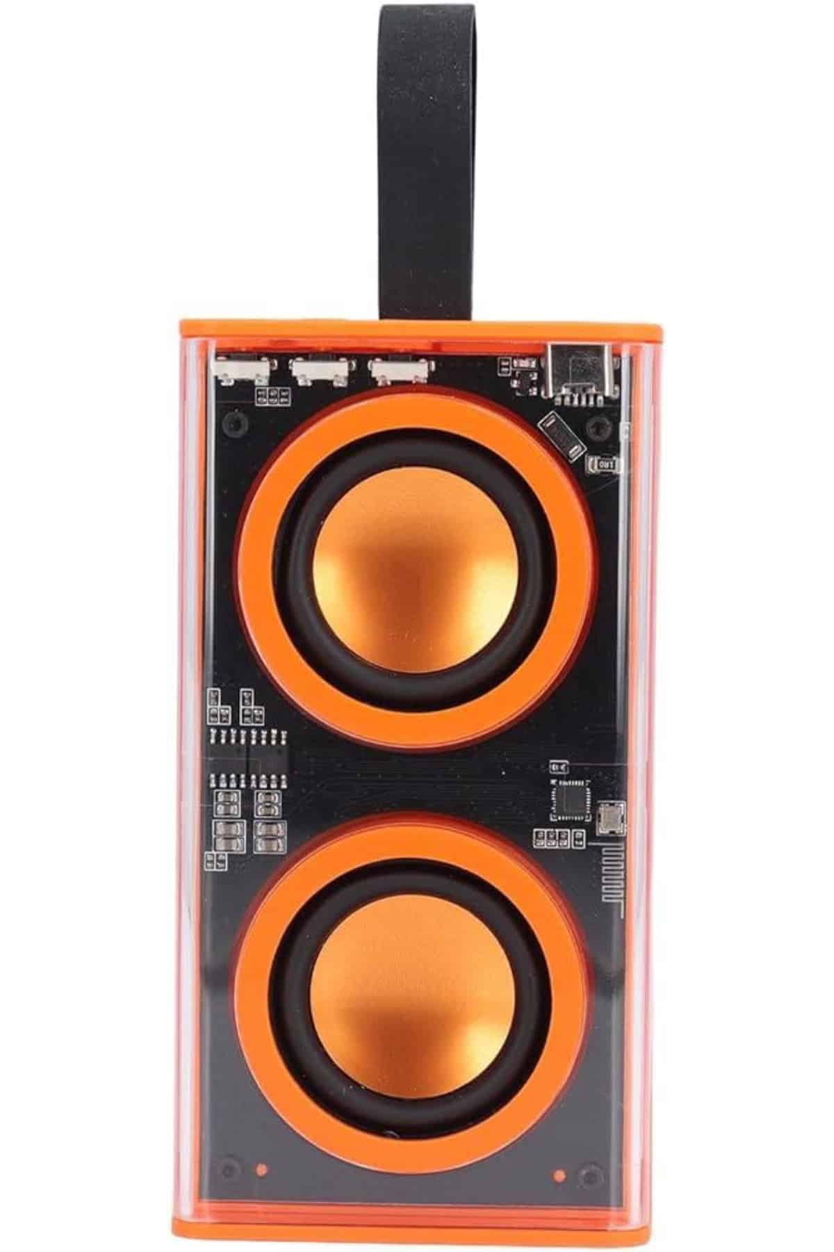 Bluetooth Hoparlör Şeffaf Mecha RGB Işıklı Çift Hoparlör 5.0 Bluetooth