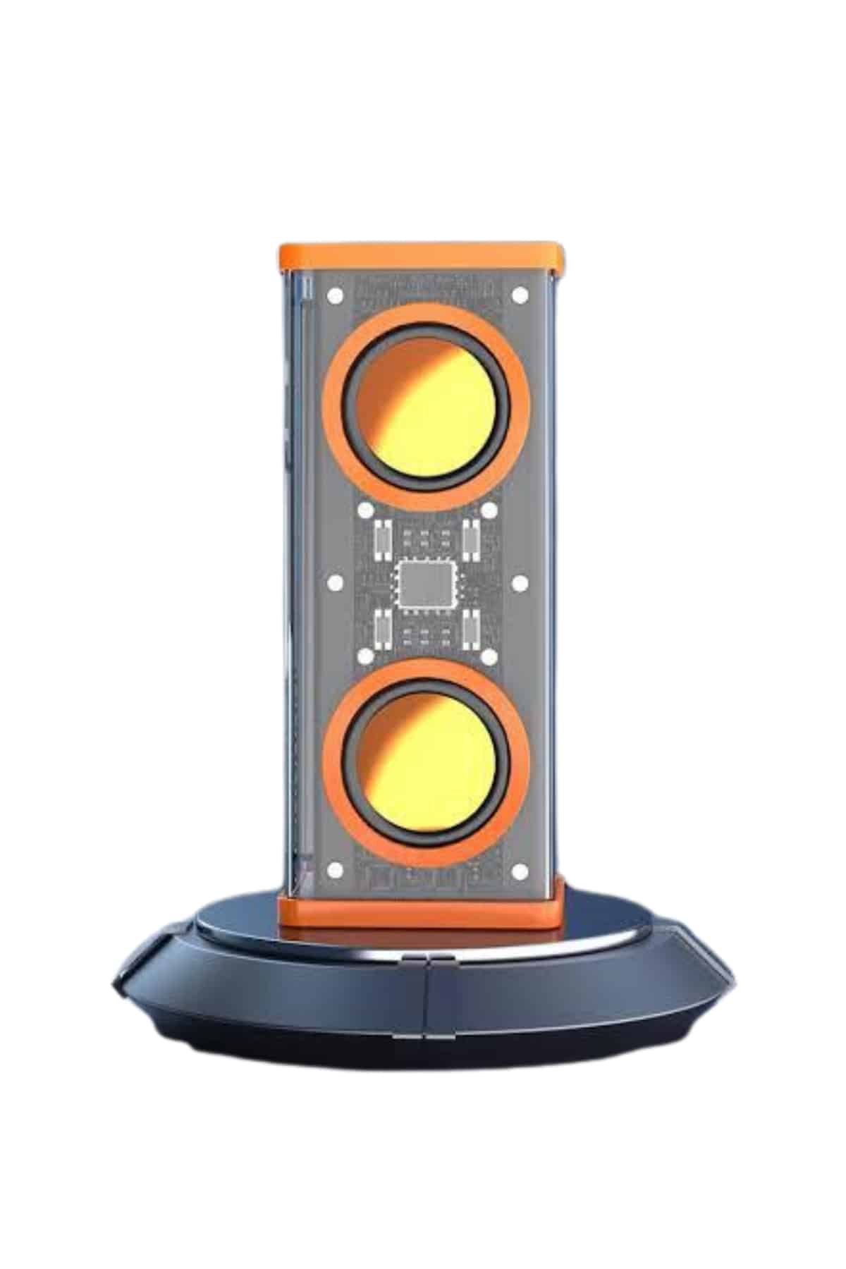 Bluetooth Hoparlör Şeffaf Mecha RGB Işıklı Çift Hoparlör 5.0 Bluetooth