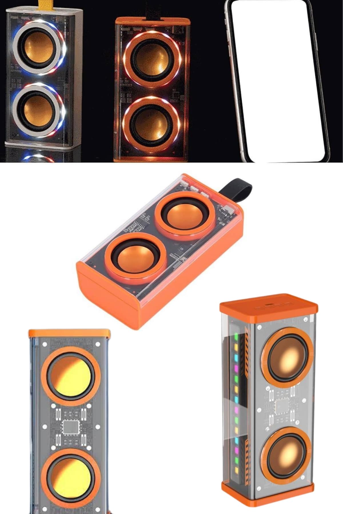 Yüksek Ses Kaliteli Kablosuz 5.0 Bluetooth Hoparlör RGB Işıklı