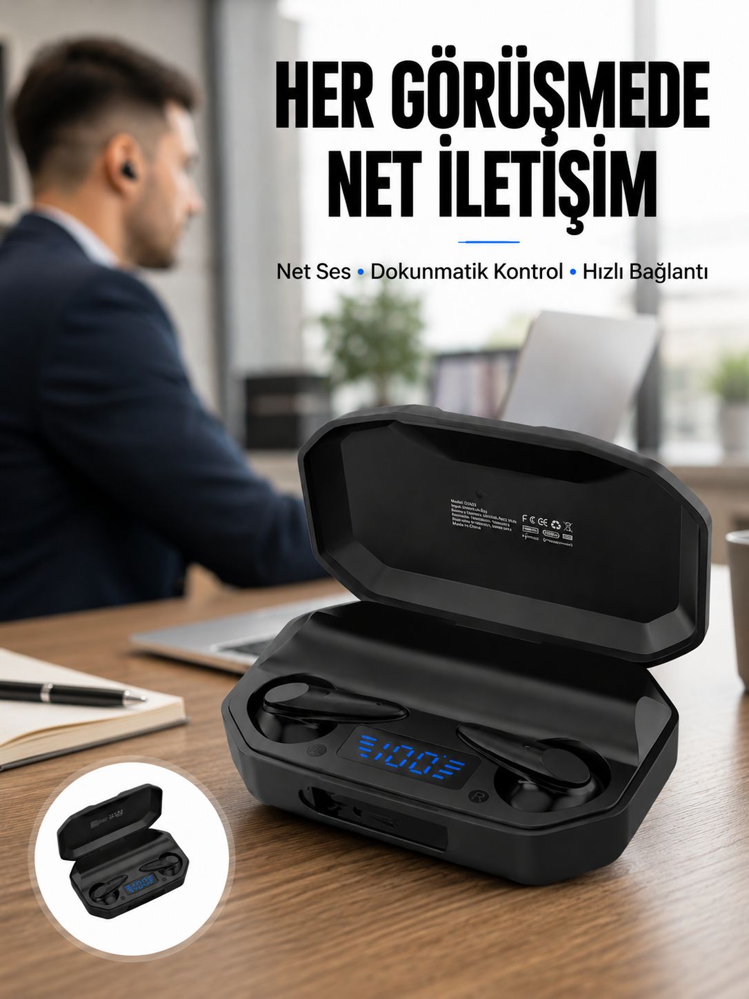 Çağrı Cevaplayabilen Akıllı Saat 5.2 Bluetooth Bağlantılı Kulaklık Yeni Nesil