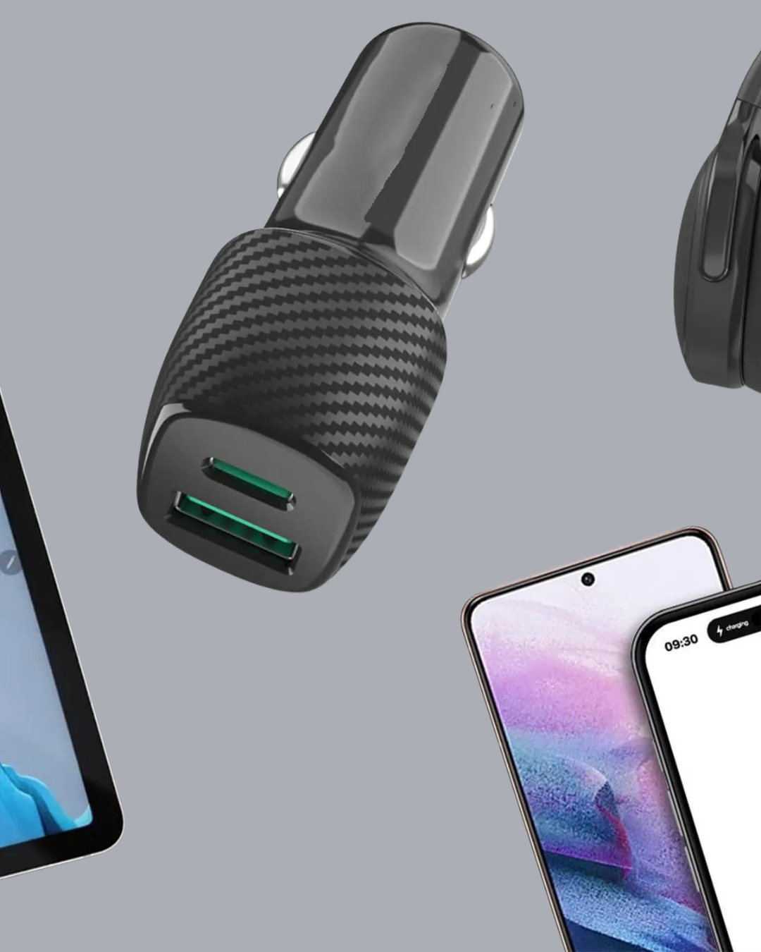 Kompakt Tasarımlı Type-C + USB Girişli Araç Şarj Başlığı
