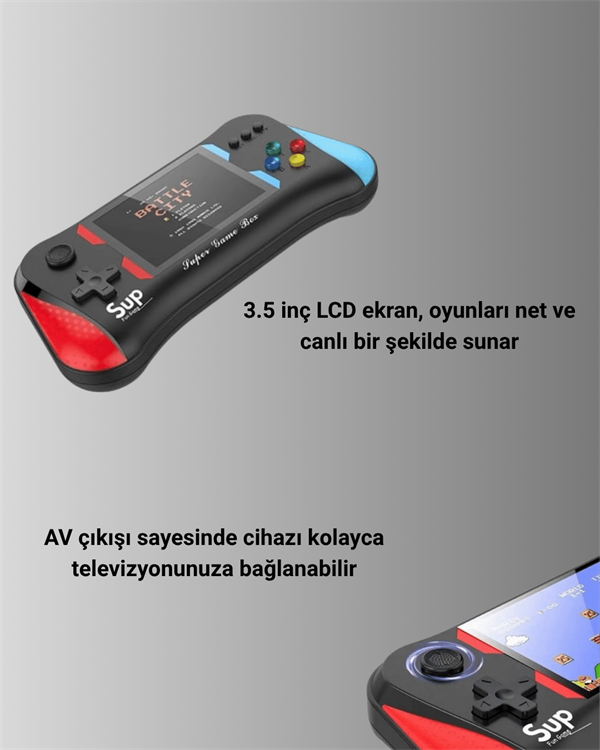 3.5 İnç Ekranlı Klasik Oyun Konsolu – 500 Dahili Oyun