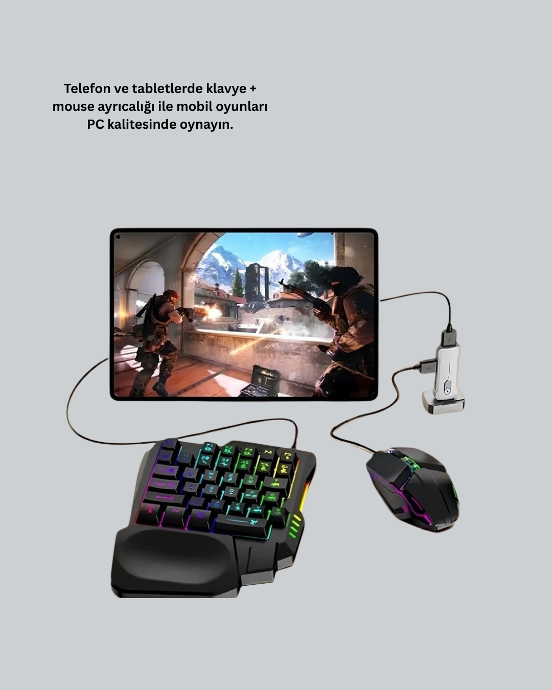 Mobil Oyuncu Aksesuar Seti | Kablosuz Düşük Gecikmeli Klavye & Mouse