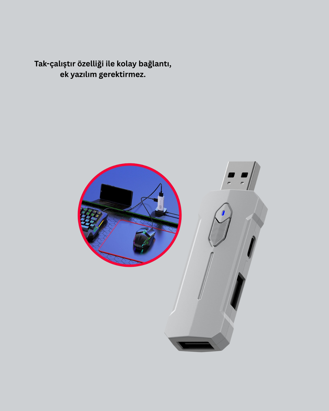Mobil Oyuncu Aksesuar Seti | Kablosuz Düşük Gecikmeli Klavye & Mouse